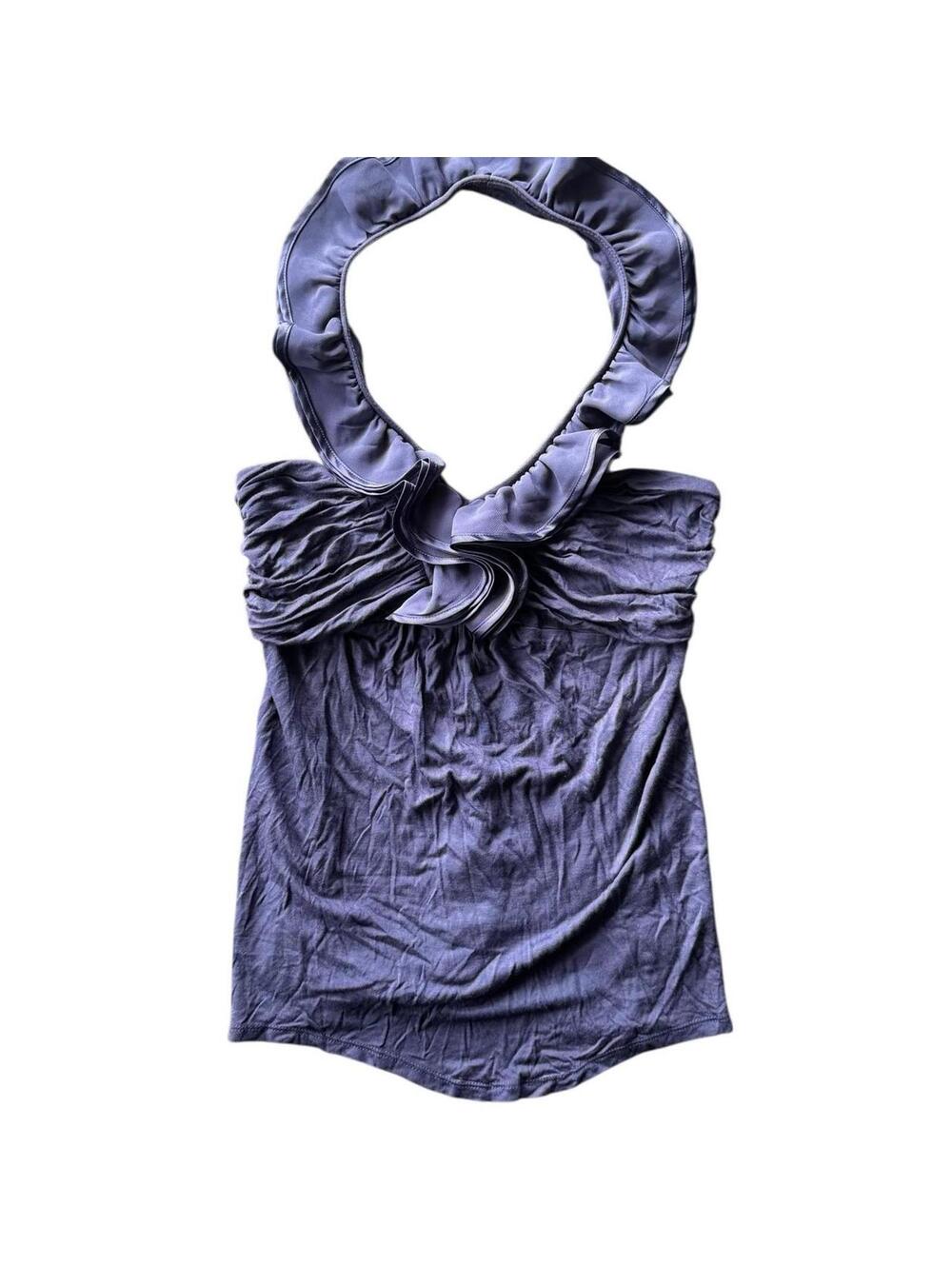 Y2K 2011 Express Milkmaid Ruffle Halter Cami size XS